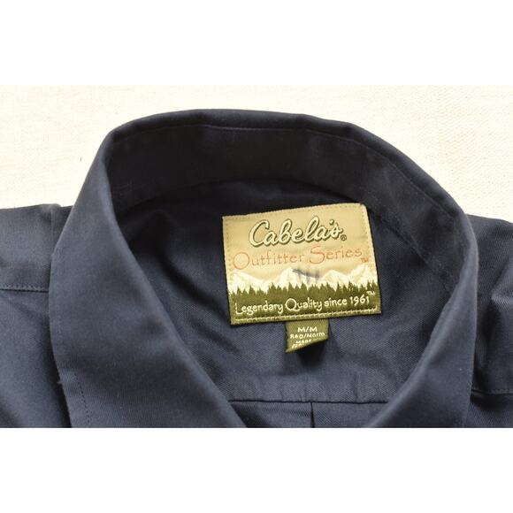 Cabela's Men's Button Down Shirt Long Sleeve Blue Size M Cotton Solid - Picture 8 of 8
